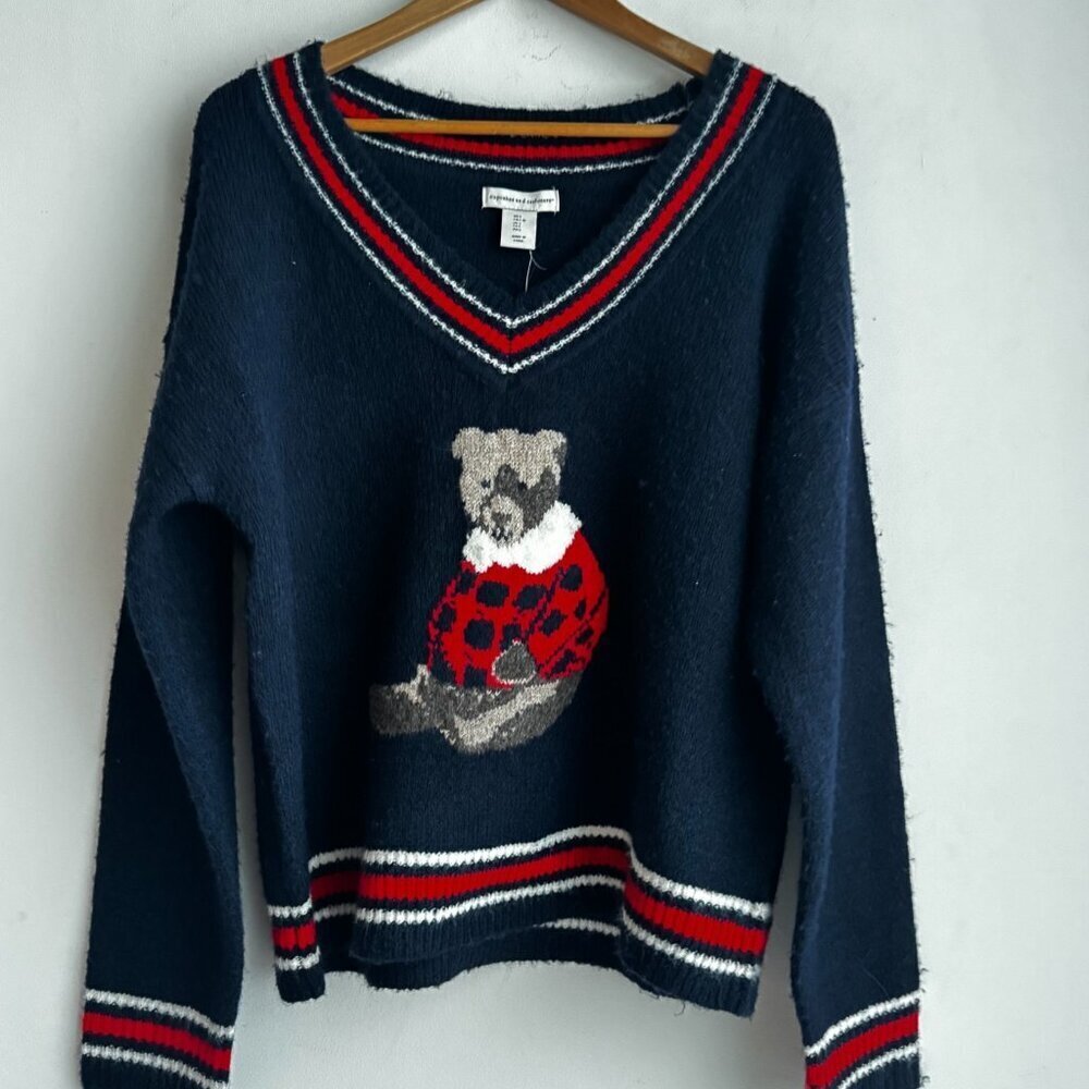Cupcakes and Cashmere Bear Motif Super Soft Sweater L